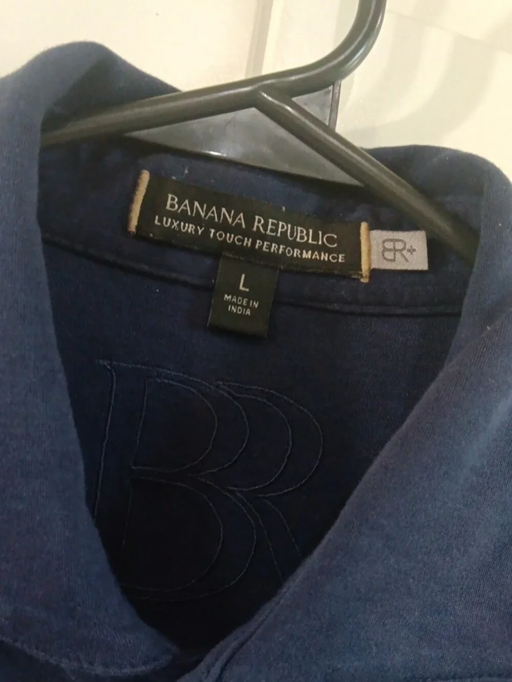Banana Republic Mens Large Luxury Touch Performance Button Down Polo Blue
